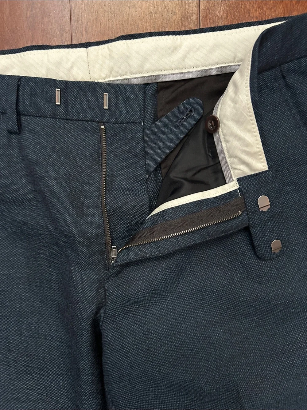 J.Crew 100% Wool Men’s Bowery Suiting Trousers in Dark Blue, W33 L32, NWT